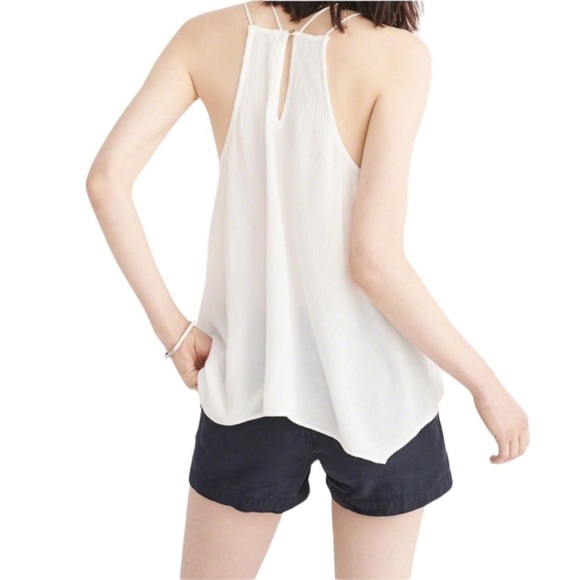 Piazza Italia Tank Top Cami Size M White Broderie Anglaise Tiered Made in Italy - Picture 7 of 15